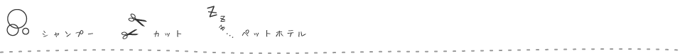 シャンプー、カット、ペットホテル